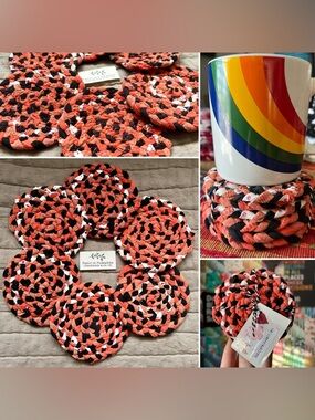 Set of Six Braided Coasters